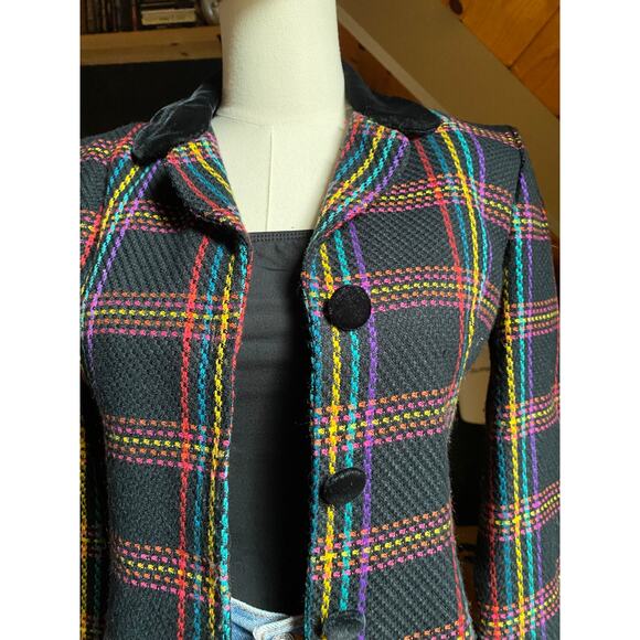 Vintage Jacket Rainbow Plaid Black - Picture 3 of 7